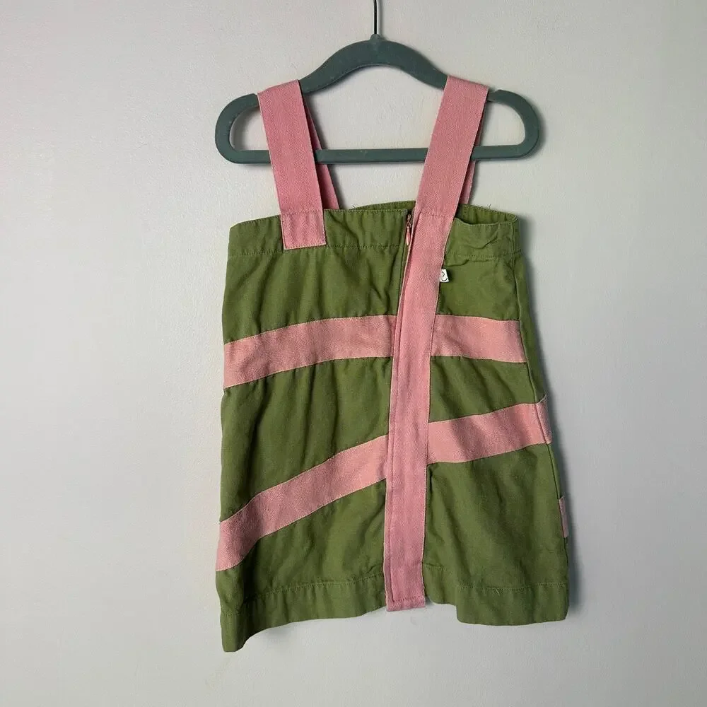 Eeni Meeni Miini Moh Dress Size 2 2T Pink Green Abstract Unique Minimalist